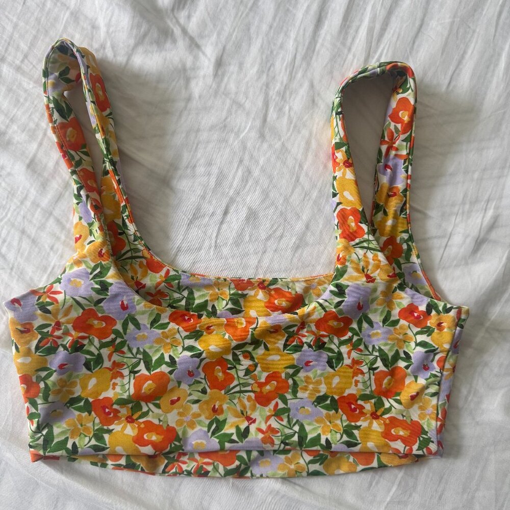 ZARA floral crop top sports bra - Medium - Picture 4 of 5